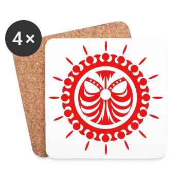 Maori Sonnenrot - Idée de cadeau - Dessous de verre (lot de 4) - blanc - Devant
