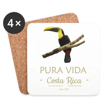 Toucan - Costa Rica: Pura Vida - Coasters (set of 4) - white - Front