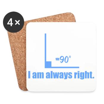 Geek I'm Always Right Gift Idea - Coasters (set of 4) - white - Front