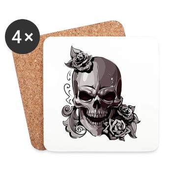 Skull - Untersetzer (4er-Set) - Weiß - Vorne