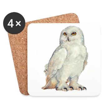 SNOWOWL - Coasters (set of 4) - white - Front