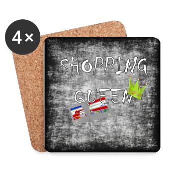 Shopping queen - Dessous de verre (lot de 4) - blanc - Devant