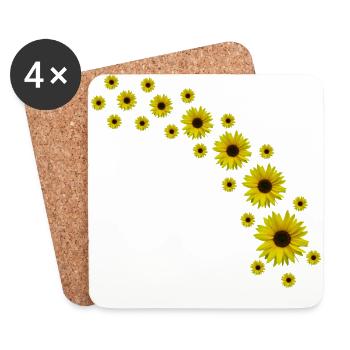 Sunflowers, Sunflower, Flowers - Coasters (set of 4) - white - Front