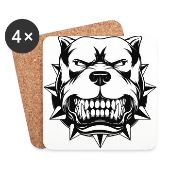 Pitbull - Coasters (set of 4) - white - Front