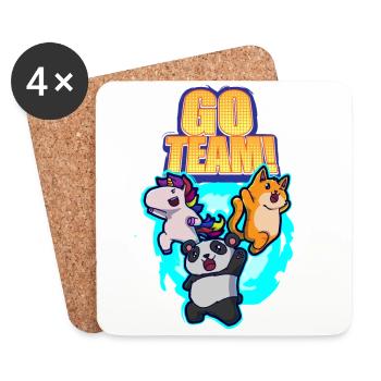 Unicorn Panda Cat Portal Motivation - Coasters (set of 4) - white - Front