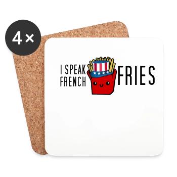 Frites frites - Dessous de verre (lot de 4) - blanc - Devant
