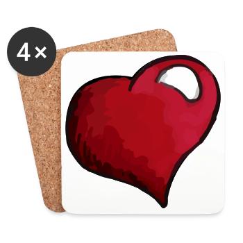 Heart illustration the symbol of love - Coasters (set of 4) - white - Front