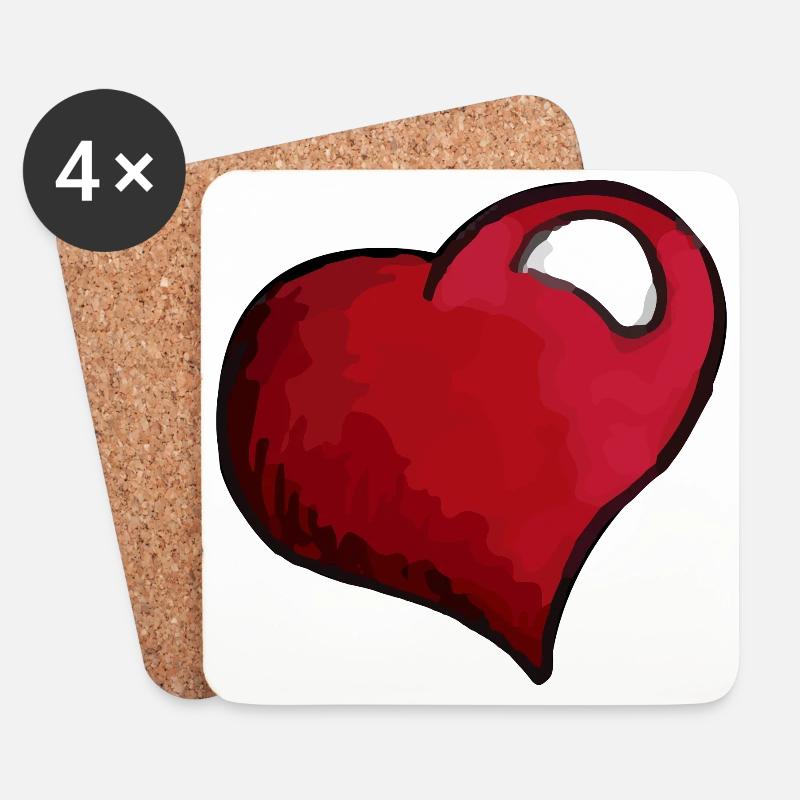 Herz Illustration das Symbol der Liebe - Untersetzer (4er-Set) - Weiß