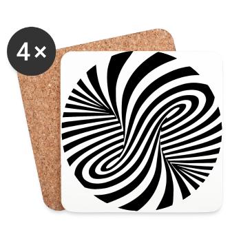 Optical illusion pattern shapes geometry gift - Coasters (set of 4) - white - Front