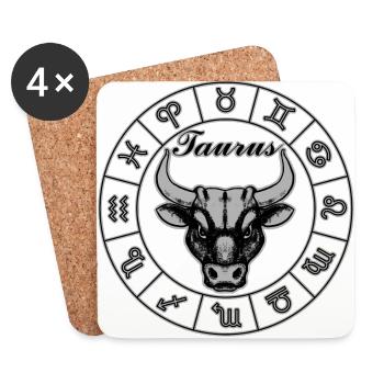 Taurus Sternzeichen Stier - Untersetzer (4er-Set) - Weiß - Vorne