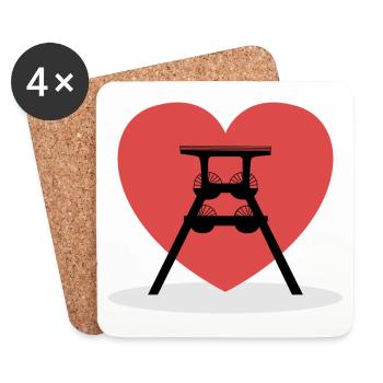 Ruhr. Ruhr. Homeland. Headframe. Coal. - Coasters (set of 4) - white - Front