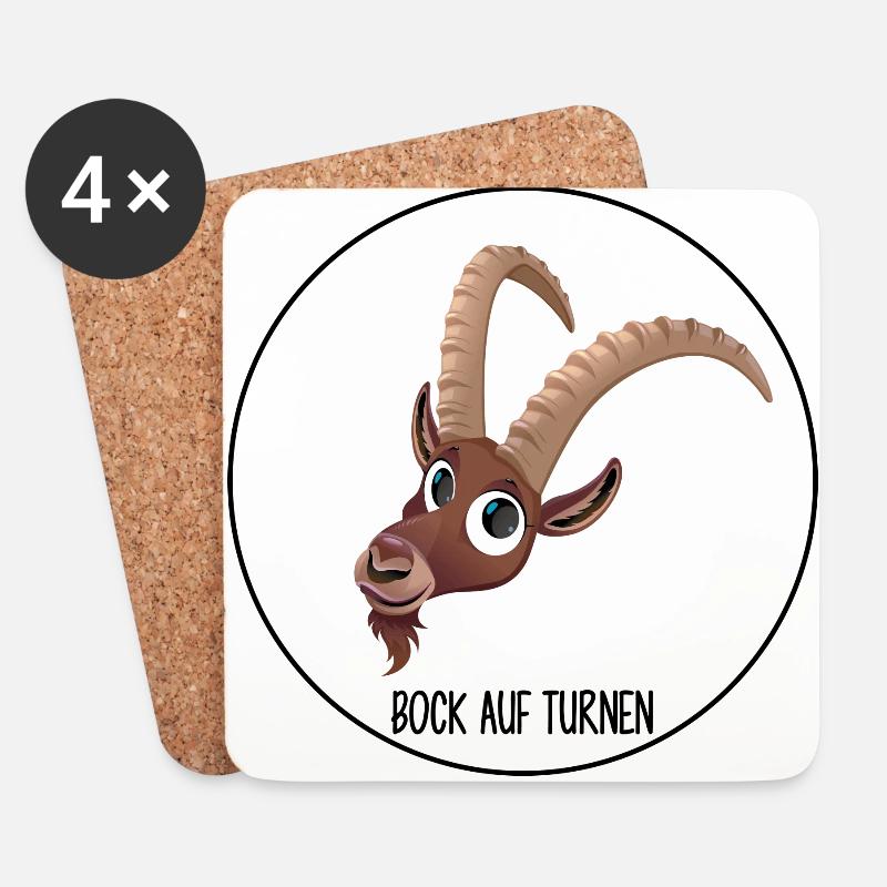 Bock auf Turnen Logoprint - Untersetzer (4er-Set) - Weiß