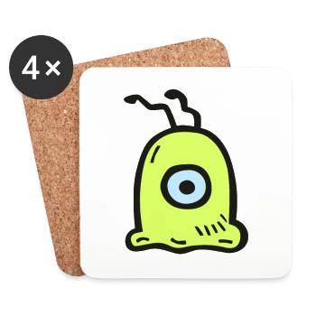 brain slug - Coasters (set of 4) - white - Front
