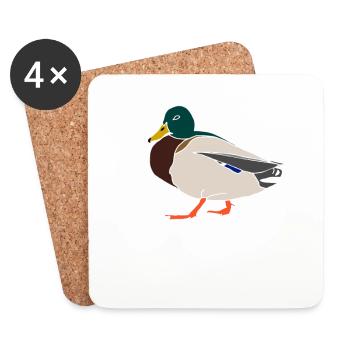 Ente - Untersetzer (4er-Set) - Weiß - Vorne