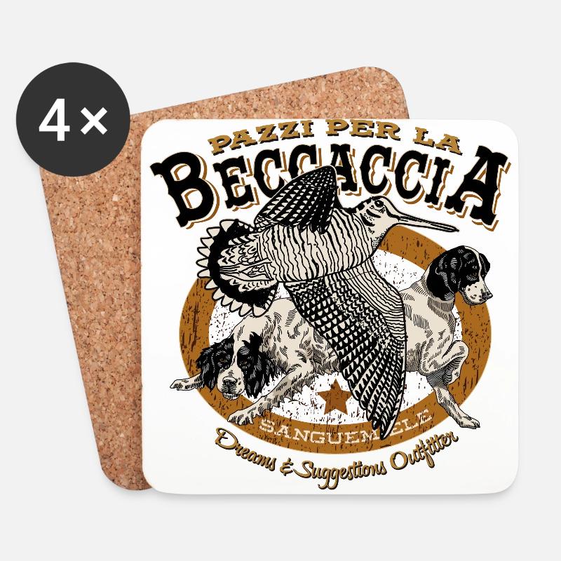 pazzi_per_la_beccaccia - Sottobicchieri (set da 4 pezzi) - bianco