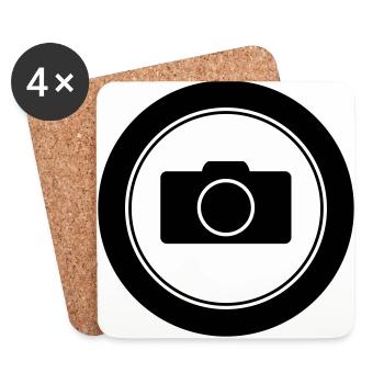Kamera // Digitalkamera // Fotoapparat // Foto - Untersetzer (4er-Set) - Weiß - Vorne