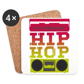 Hip hop - Dessous de verre (lot de 4) - blanc - Devant