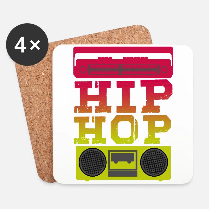Hip Hop - Untersetzer (4er-Set) - Weiß