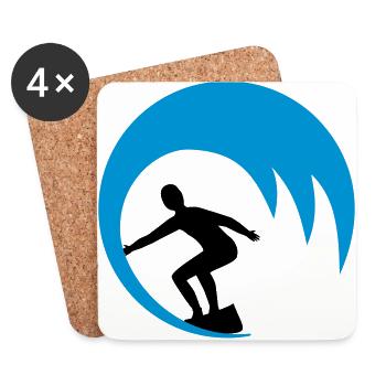 Surfeurs, surfeurs - Dessous de verre (lot de 4) - blanc - Devant