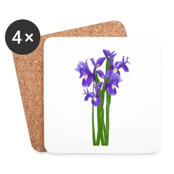 Flowers Spring Iris Iris - Gift Idea - Coasters (set of 4) - white - Front