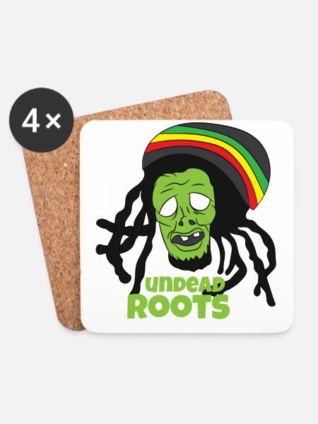 Reggae zombie - Coasters (set of 4) - white