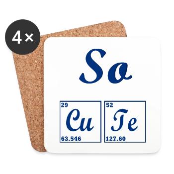 So cute - Dessous de verre (lot de 4) - blanc - Devant