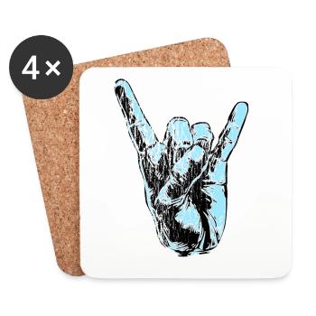 Metal Grunge Rock n Roll Indie Rocker Gift - Coasters (set of 4) - white - Front