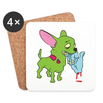 Zombie Chihuahua - Coasters (set of 4) - white - Front