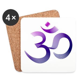Ohm Zeichen || OM YOGA || NAMASTE - Untersetzer (4er-Set) - Weiß - Vorne