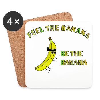 sentir la banane est la banane - Dessous de verre (lot de 4) - blanc - Devant