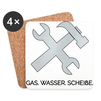 Gas Wasser Scheiße - Untersetzer (4er-Set) - Weiß - Vorne