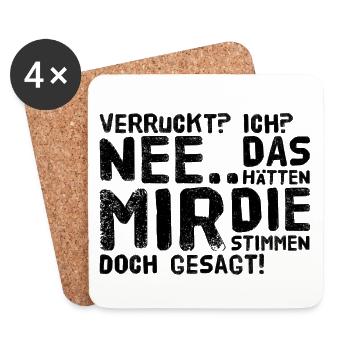 bin ich verrückt? - Untersetzer (4er-Set) - Weiß - Vorne
