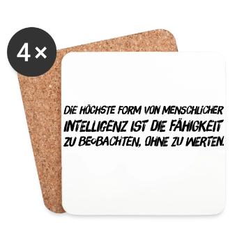 Intelligenz: beobachten ohne zu bewerten - Untersetzer (4er-Set) - Weiß - Vorne