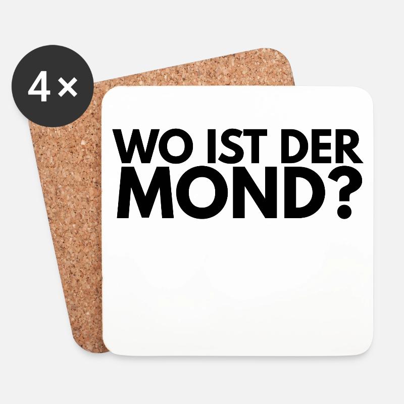 wo ist der Mond ? - Untersetzer (4er-Set) - Weiß
