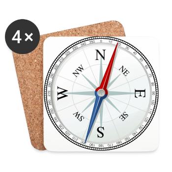 Compass sailing come to its destination. - Coasters (set of 4) - white - Front