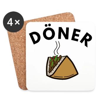 DÖNER DÖNER - Coasters (set of 4) - white - Front