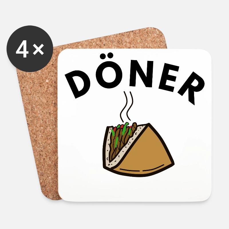 DÖNER DÖNER - Untersetzer (4er-Set) - Weiß