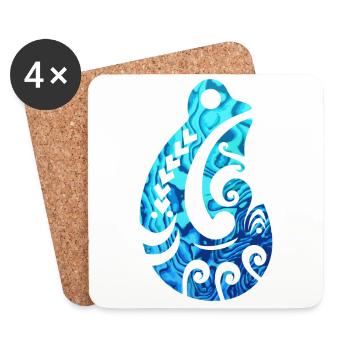 Maori Fischhaken Hei Matau Tribal Tattoo Paua - Untersetzer (4er-Set) - Weiß - Vorne