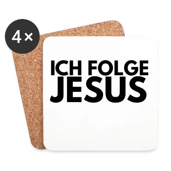I follow Jesus - Coasters (set of 4) - white - Front