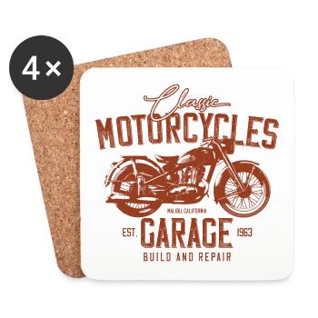 Klassischer Motor - Untersetzer (4er-Set) - Weiß - Vorne