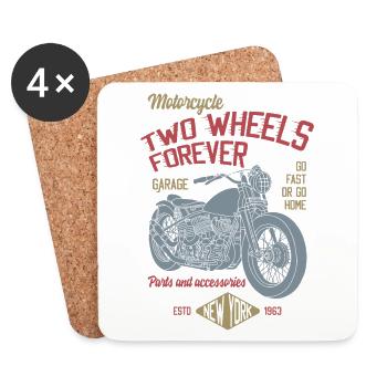 TWO WHEELS - Coasters (set of 4) - white - Front