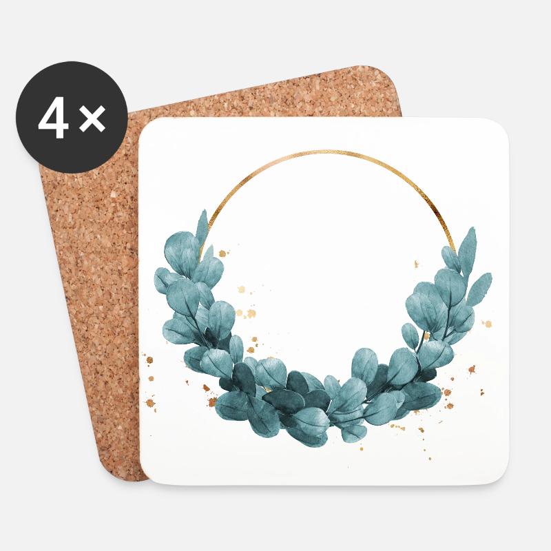 Blue ivy wreath - Untersetzer (4er-Set) - Weiß