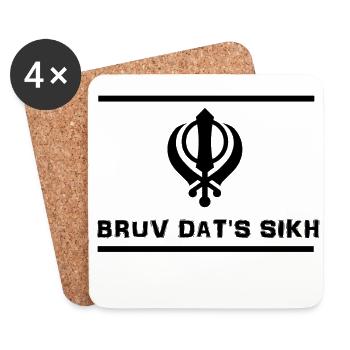 Chemise sikh - Dessous de verre (lot de 4) - blanc - Devant