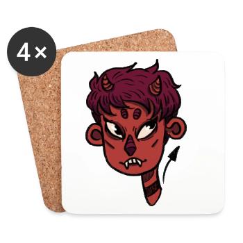 Little Demon - Coasters (set of 4) - white - Front