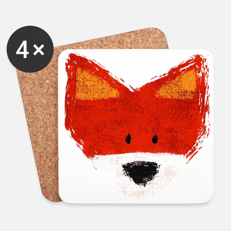 FOX, fox - Coasters (set of 4) - white