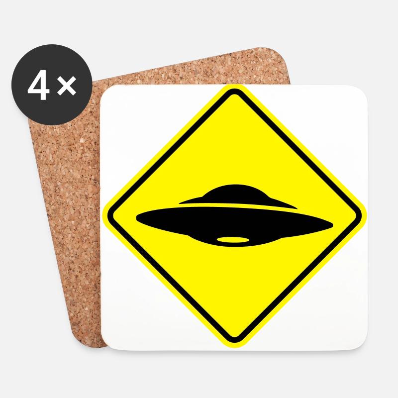 UFO - Untersetzer (4er-Set) - Weiß