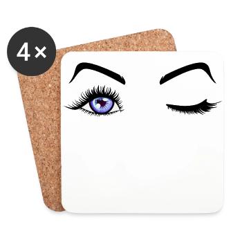 Beauty Eyes Eyelashes one - Untersetzer (4er-Set) - Weiß - Vorne