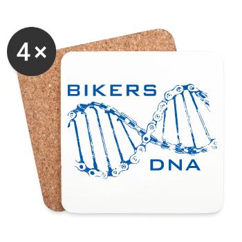 Bikers DNA Fahrradfahren Geschenk - Untersetzer (4er-Set) - Weiß - Vorne