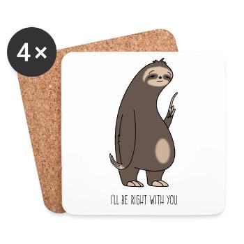 In a minute Sloth - Coasters (set of 4) - white - Front