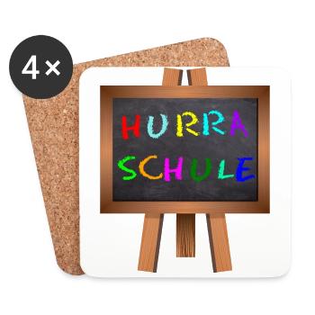 Hurra Schule - Untersetzer (4er-Set) - Weiß - Vorne